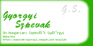 gyorgyi szpevak business card